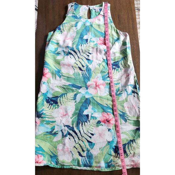 Tommy Bahama Hibiscus Hues Linen Shift Dress Size Small Hawaiian Tropical Resort - Picture 8 of 8
